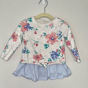 Carter’s Baby Girl’s Long Sleeve Floral Sweatshirt for Spring Size 12 Months